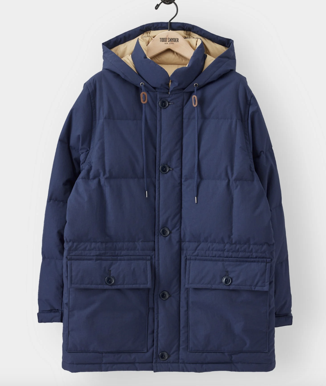 Todd Snyder Japanese Mid Down Parka in Navy - 70% Off